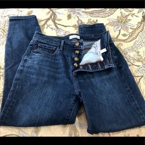 Loft Curvy High waist Button fly skinny jeans.